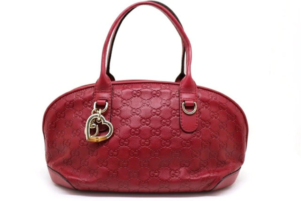 Gucci bag handbag shoulder Gucci Guccissima leather red